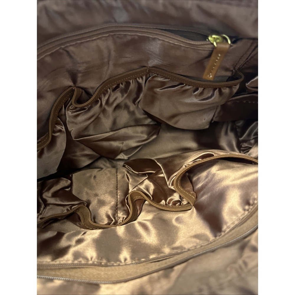 JOY & IMAN Alexandria Leather Tote Purse Cognac 15.5 X 12 X 6 Double Handles - Picture 8 of 9
